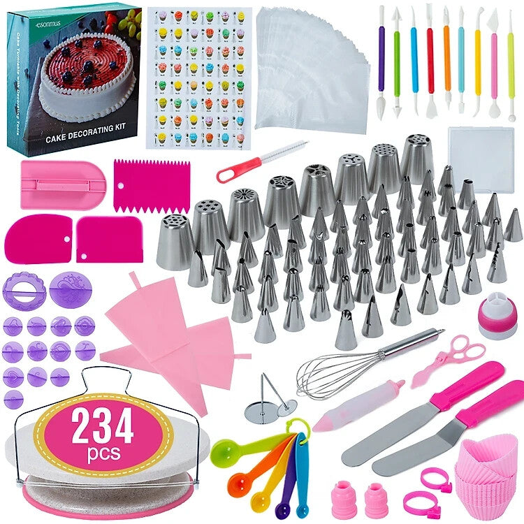 Torten Backset 234 teilig Tortenplatte drehbar Backzubehör Drehteller für Torte