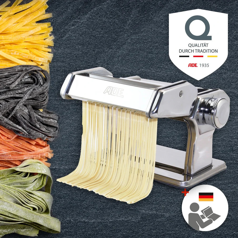 ADE Mechanische Nudelmaschine Pastamaschine Pastamaker Edelstahl Spaghetti
