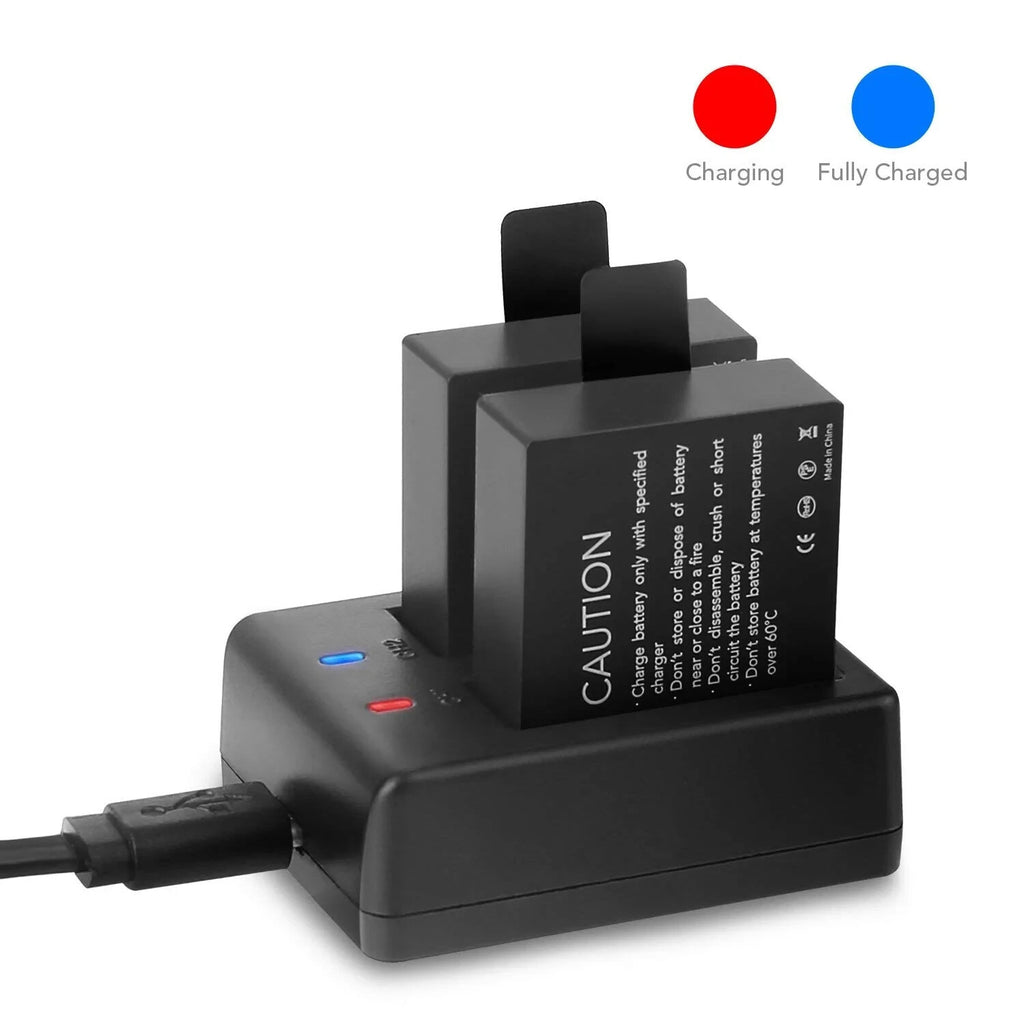Victure CS8060 Action Kamera Akkus 1050 mAh Lithium-Ionen Dual-Ladegerät Komp.
