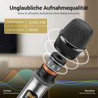 TONOR TW820 Kit Microphones sans Fil 2 Micros Portables Entièrement Métalliques Sans Fil Portée 60m Écran LCD pour Karaoké Mariage Conférence Fête