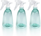 Sprühflasche 500 ml 3er Set nachfüllbar auslaufsicher verstellbare Düse Sprühnebel Strahl transparent lebensmittelecht PET für Pflanzen Haare Reinigung Haushalt