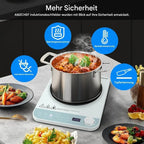 AMZCHEF Induktionskochplatte 2000 W, Einzel Induktionskochfeld mit 10 Stufen, Timer & Glaskeramik