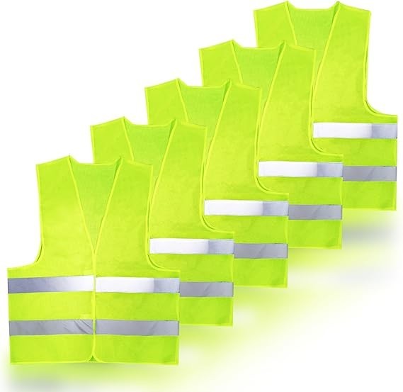 Warnweste Sicherheitsweste Arbeitsweste 5x Grün Reflexstreifen Reflektierend