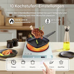 AMZCHEF Induktionskochplatte 2000 W, Einzel Induktionskochfeld mit 10 Stufen, Timer & Glaskeramik