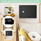 Möbeltresor Stahl mit Schlüsselschloss 17x23x17 cm Mini Safe für Bargeld Schmuck Dokumente inklusive Befestigungsmaterial für Wand und Boden