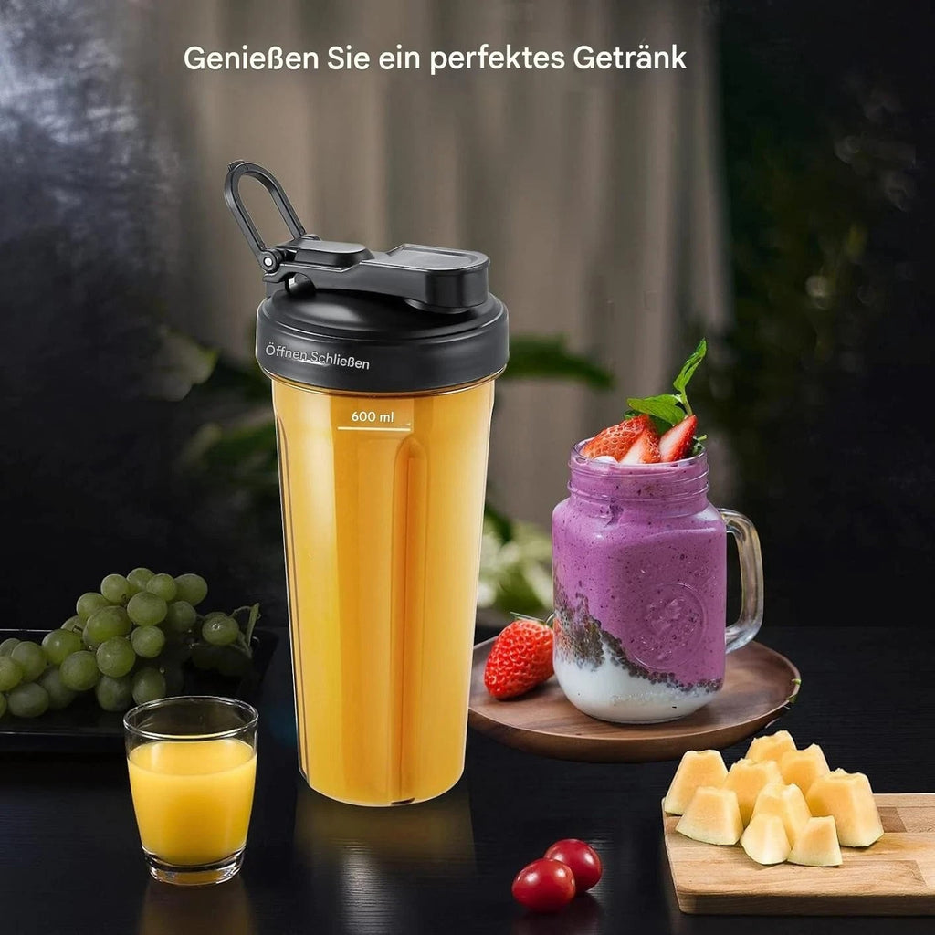 Standmixer 2000 W Amzchef ZM5003 Hochleistungsmixer mit 1,85 L Behälter und 600 ml Mixflasche, 6 Edelstahlklingen, 22.000 U/min, 4 Programme, BPA frei, LED Display