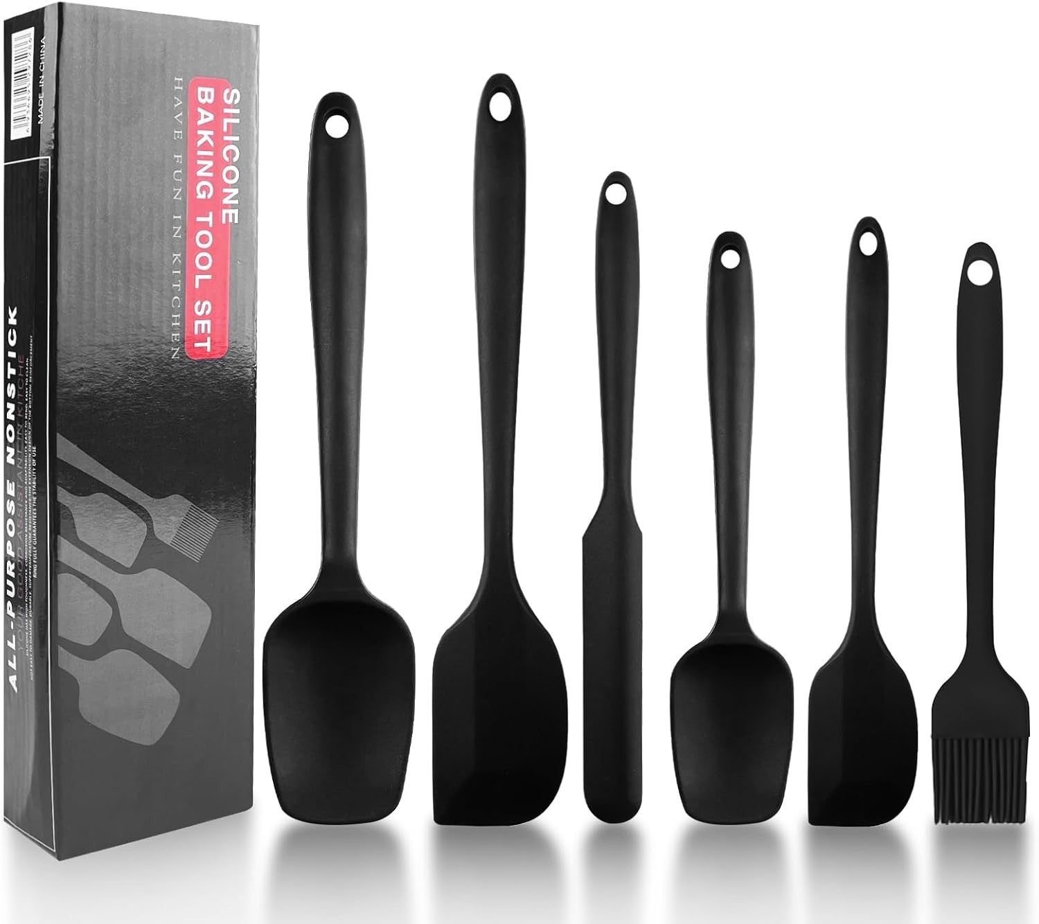 Silikon Teigschaber Set 6 teilig hitzebeständig 230°C Küchenhelfer Spülmaschine