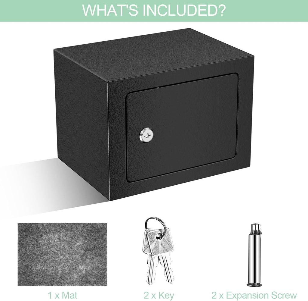 Möbeltresor Safe mit Schlüssel Stahl Wandsafe klein Tresor Geld Schmuck Dokument