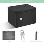 Möbeltresor Stahl mit Schlüsselschloss 17x23x17 cm Mini Safe für Bargeld Schmuck Dokumente inklusive Befestigungsmaterial für Wand und Boden