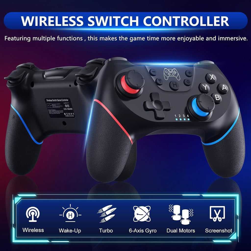 Wireless Controller für Nintendo Switch & Pro PC Bluetooth Gyro TurboVibration 8