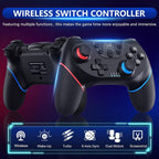 Wireless Controller for Nintendo Switch OLED Lite & PC, Wireless with Gyroscope, Turbo Function, Dual Vibration, Wake-up Function, and 8 Hours Battery Life