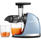 AMZCHEF Slow Juicer ZM1501 Entsafter 4 in 1 mit Schneckentechnologie nährstoffschonend Edelstahlfilter für Obst und Gemüse klarer Saft