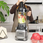 Standmixer 2000 W Amzchef ZM5003 Hochleistungsmixer mit 1,85 L Behälter und 600 ml Mixflasche, 6 Edelstahlklingen, 22.000 U/min, 4 Programme, BPA frei, LED Display