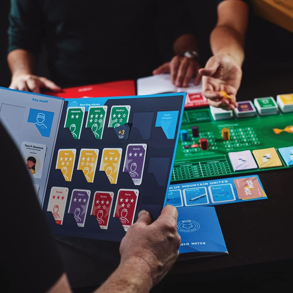 Superclub Fußballmanager Brettspiel Grundspiel für 2-4 Spieler ab 12 Jahren analoges Fußball Managerspiel ohne Bildschirm für Freunde und Familie