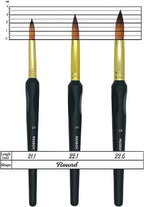 MEEDEN Mop Pinselset 3-teilig Aquarellpinsel Nylonhaar für Wash Techniken Gouache Illustration ergonomischer Griff