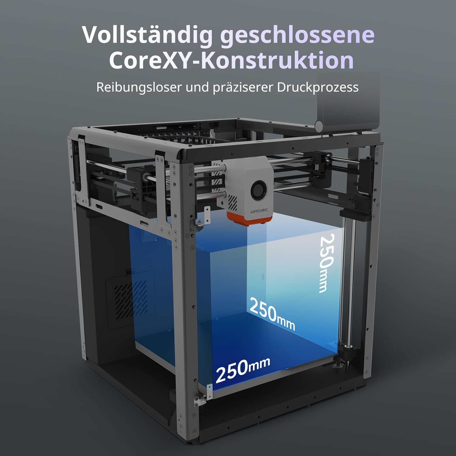 Anycubic Kobra S1 3D-Drucker CoreXY 600 mm/s Vierfarbdruck 320°C Hotend automatische Nivellierung Druckvolumen 250x250x250 mm