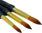 MEEDEN Mop Pinselset 3-teilig Aquarellpinsel Nylonhaar für Wash Techniken Gouache Illustration ergonomischer Griff