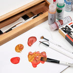 MEEDEN Pinsel Set 12 teilig für Acryl Öl Aquarell Nylon Malpinsel mit Holzgriff