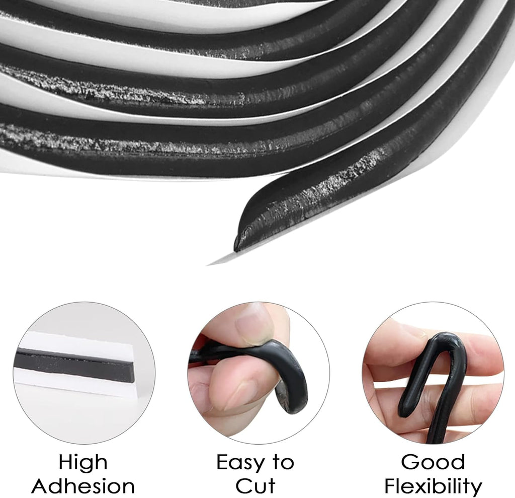 Butyl Dichtungsband 9,5 mm x 4 m Selbstklebend Wasserdicht UV-beständig Dichtband für Auto Scheinwerfer Fenster Rohr aus synthetischem Kautschuk hitzebeständig