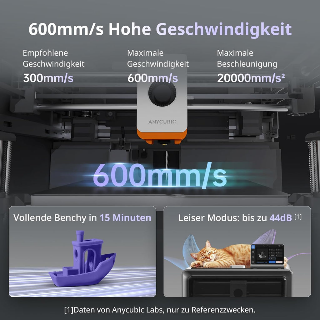 Anycubic Kobra S1 3D-Drucker CoreXY 600 mm/s Vierfarbdruck 320°C Hotend automatische Nivellierung Druckvolumen 250x250x250 mm