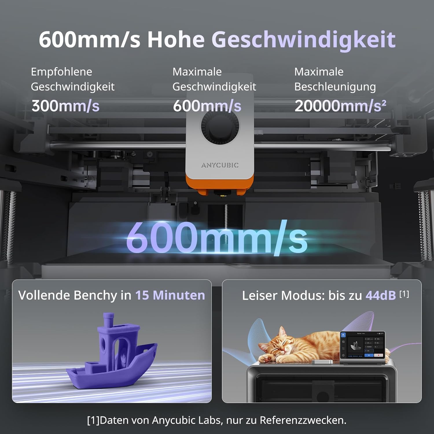 Anycubic Kobra S1 3D-Drucker CoreXY 600 mm/s Vierfarbdruck 320°C Hotend automatische Nivellierung Druckvolumen 250x250x250 mm