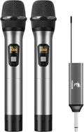 Tonor UHF TW-630 Kabelloses Mikrofon-Set, Dual Funkmikrofon mit 2 dynamischen Handmikrofonen, wiederaufladbarem Empfänger, 60 m Reichweite, 5 Kanäle, Metallgehäuse für Karaoke, DJ, Party und Bühne
