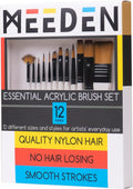 MEEDEN Pinsel Set 12 teilig für Acryl Öl Aquarell Nylon Malpinsel mit Holzgriff