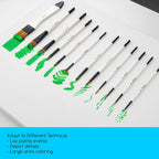 MEEDEN Pinsel Set 12 teilig für Acryl Öl Aquarell Nylon Malpinsel mit Holzgriff