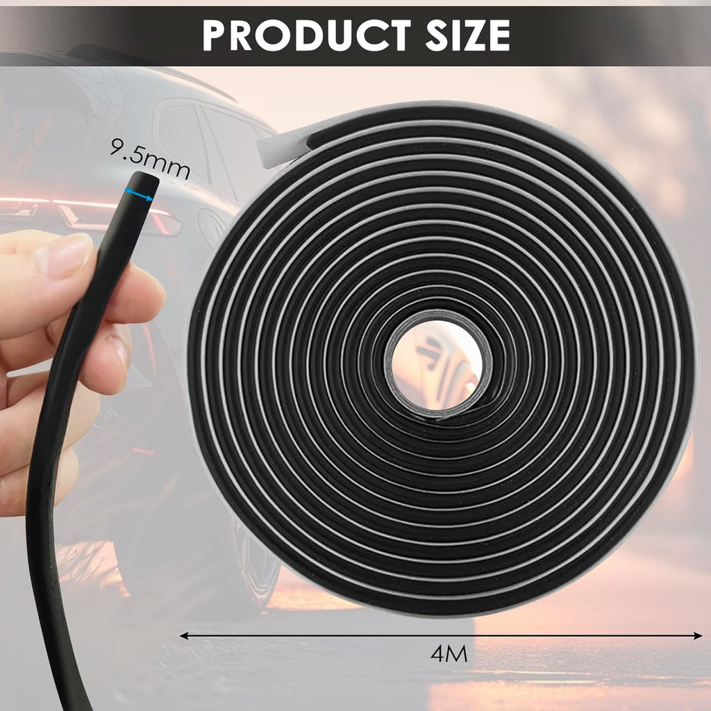 Butyl Dichtungsband 9,5 mm x 4 m Selbstklebend Wasserdicht UV-beständig Dichtband für Auto Scheinwerfer Fenster Rohr aus synthetischem Kautschuk hitzebeständig