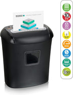 Peach PS500-40 Aktenvernichter P-4 Kreuzschnitt 12 Blatt für CDs Kreditkarten 21L Behälter Start Stopp Automatik Homeoffice Büro