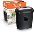Peach PS500-40 Aktenvernichter P-4 Kreuzschnitt 12 Blatt für CDs Kreditkarten 21L Behälter Start Stopp Automatik Homeoffice Büro