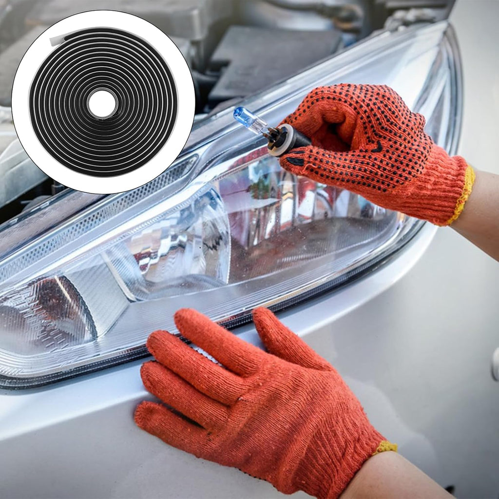 Butyl Dichtungsband 9,5 mm x 4 m Selbstklebend Wasserdicht UV-beständig Dichtband für Auto Scheinwerfer Fenster Rohr aus synthetischem Kautschuk hitzebeständig