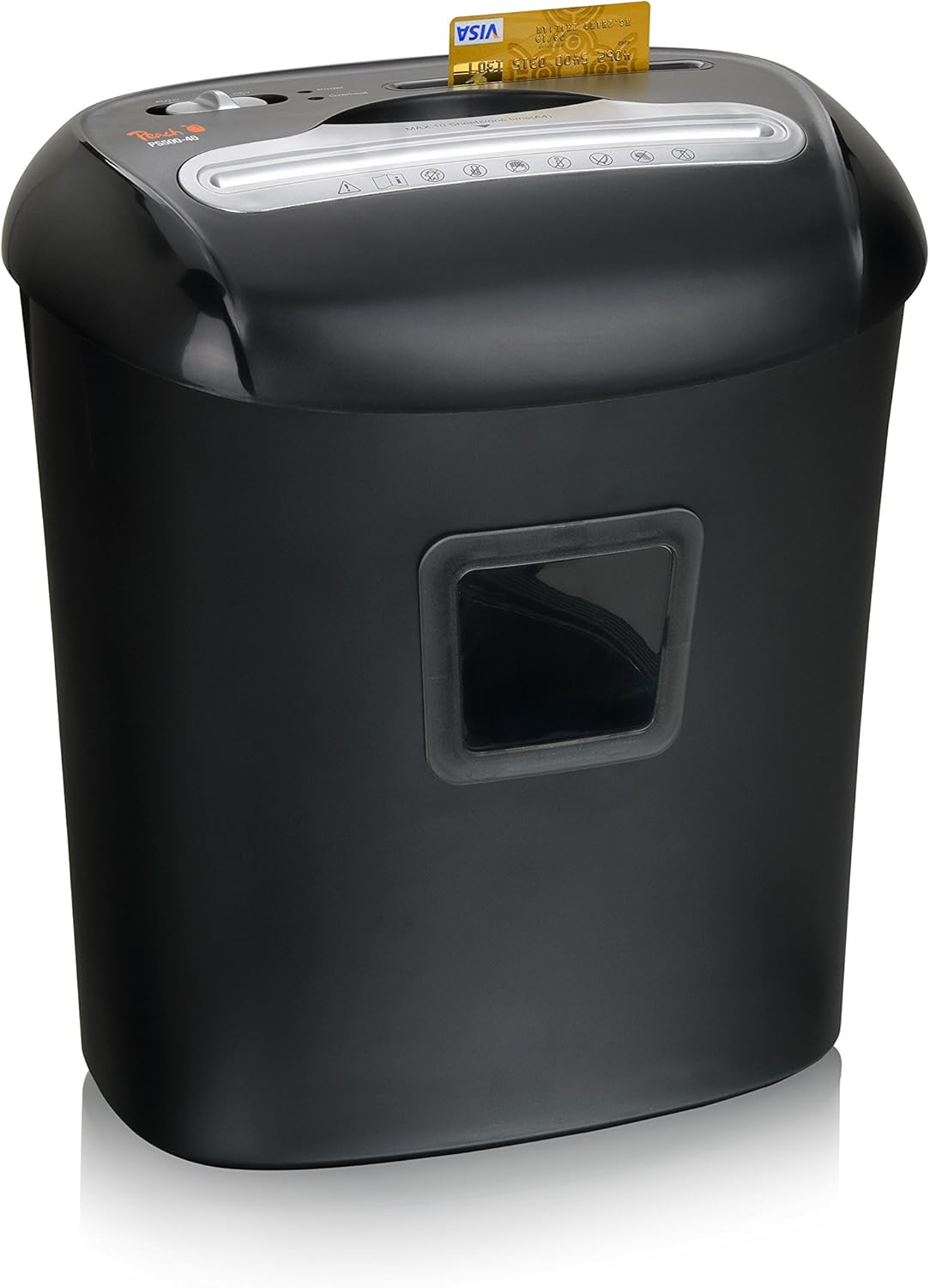Peach PS500-40 Aktenvernichter P-4 Kreuzschnitt 12 Blatt für CDs Kreditkarten 21L Behälter Start Stopp Automatik Homeoffice Büro