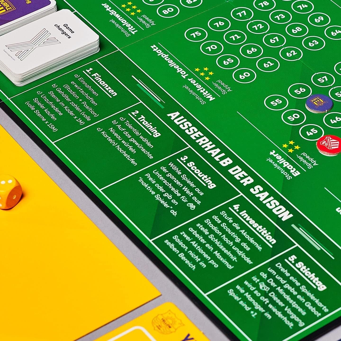 Superclub Fußballmanager Brettspiel Grundspiel für 2-4 Spieler ab 12 Jahren analoges Fußball Managerspiel ohne Bildschirm für Freunde und Familie