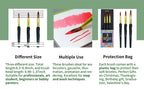 MEEDEN Mop Pinselset 3-teilig Aquarellpinsel Nylonhaar für Wash Techniken Gouache Illustration ergonomischer Griff
