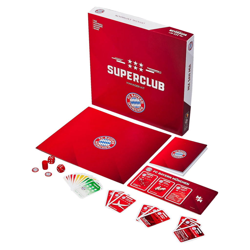 Superclub FC Bayern München Manager Kit Erweiterung Fußballmanager Brettspiel für 2-5 Spieler ab 12 Jahren zweisprachig Deutsch Englisch