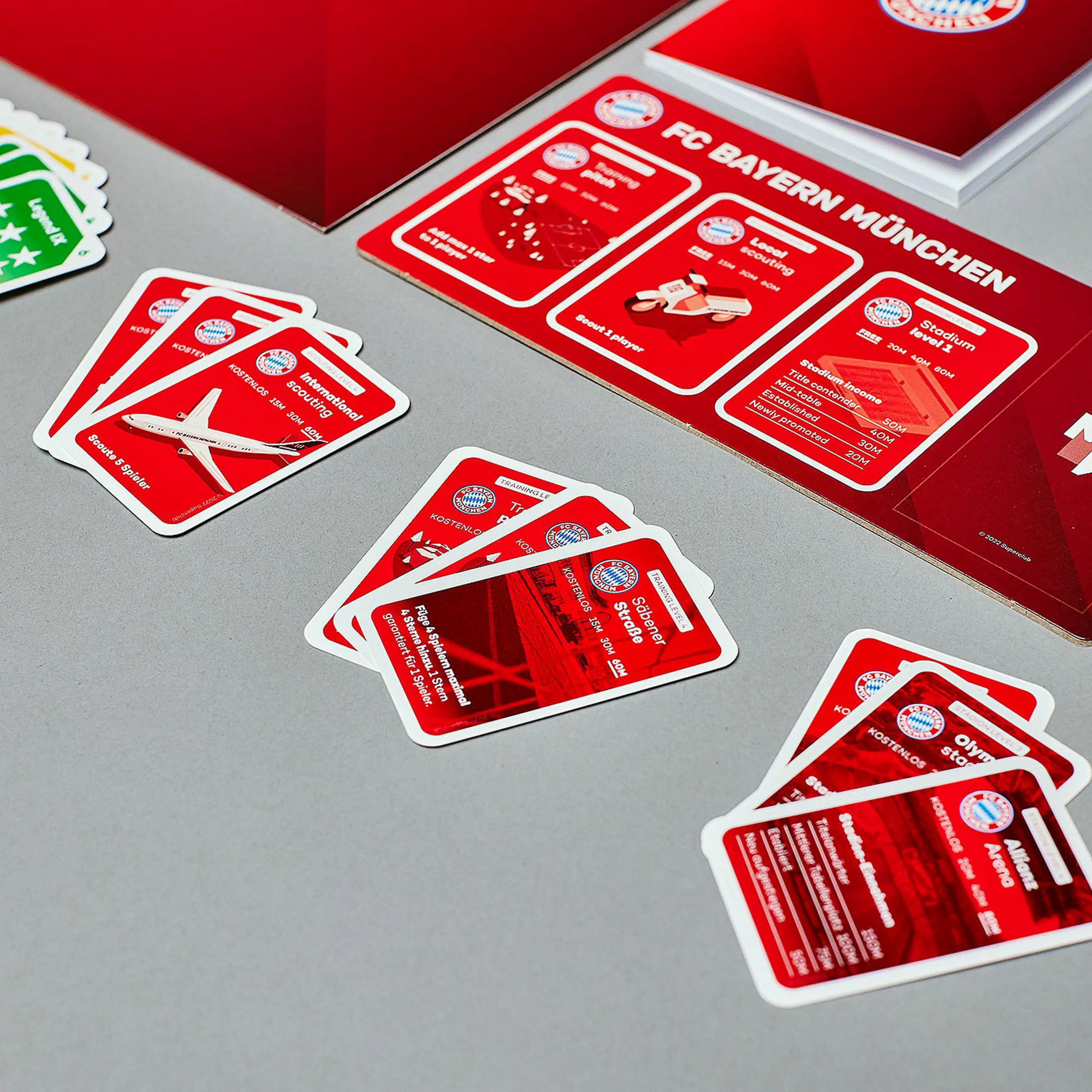 Superclub FC Bayern München Manager Kit Erweiterung Fußballmanager Brettspiel für 2-5 Spieler ab 12 Jahren zweisprachig Deutsch Englisch