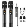 Tonor UHF TW-630 Kabelloses Mikrofon-Set, Dual Funkmikrofon mit 2 dynamischen Handmikrofonen, wiederaufladbarem Empfänger, 60 m Reichweite, 5 Kanäle, Metallgehäuse für Karaoke, DJ, Party und Bühne