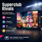 Superclub Rivals Fussball Manager Brettspiel für 2 Spieler Kickstarter Edition inkl Diamond Cards Strategiespiel Kartenspiel