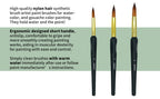 MEEDEN Mop Pinselset 3-teilig Aquarellpinsel Nylonhaar für Wash Techniken Gouache Illustration ergonomischer Griff