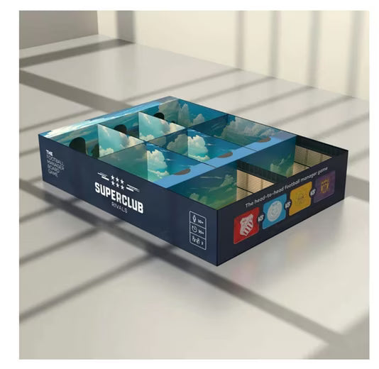 Superclub Rivals Fussball Manager Brettspiel für 2 Spieler Kickstarter Edition inkl Diamond Cards Strategiespiel Kartenspiel