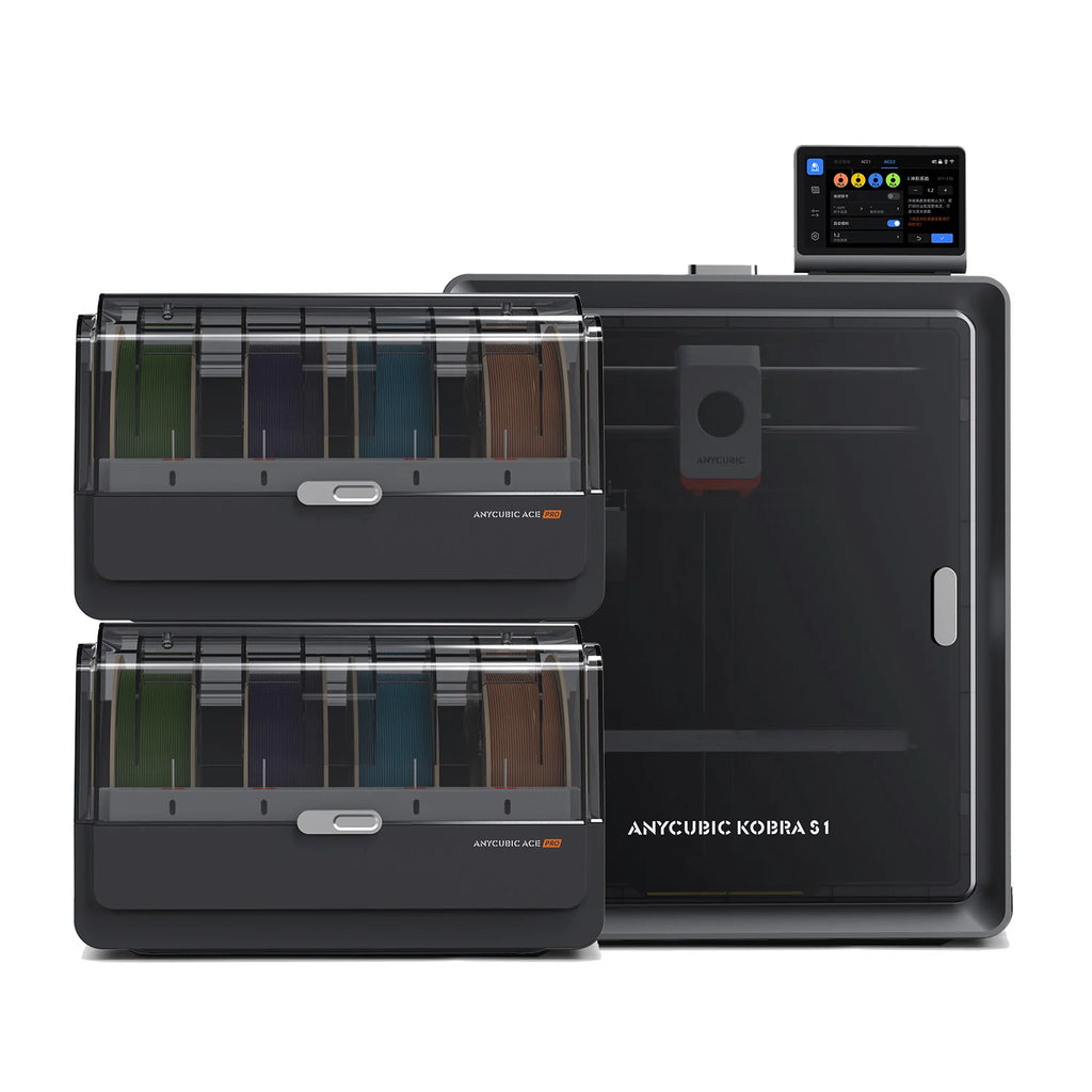 Anycubic Kobra S1 Combo 3D-Drucker CoreXY 600 mm/s Mehrfarbdruck bis 8 Farben mit ACE Pro Filamenttrocknung LeviQ 3.0 Druckvolumen 250x250x250 mm