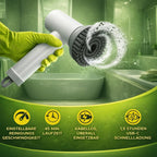 Elektrische Reinigungsbürste Akku kabellos für Bad Küche Auto, Power Spin Scrubber mit 3 Aufsätzen, IPX5 wasserdicht, USB-C, bis 45 Min Laufzeit