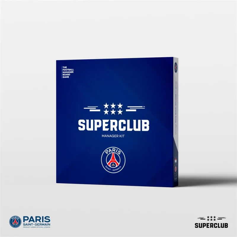 Superclub PSG Manager Kit Erweiterung Fussball Brettspiel Paris Saint-Germain mit Manager-Ordner Notizbuch und Club-Block Englisch Französisch